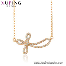 44554 xuping 18k gold color wholesale fashion religion distorted inverted cross necklace